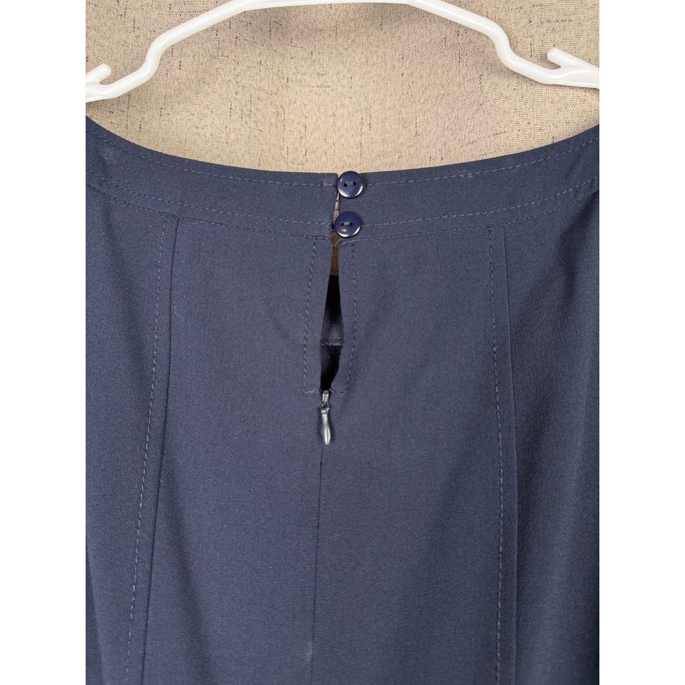 Sandra Darren Fit and Flare Dress Womens 16 Navy Blue Excellent Princess Seams - Picture 4 of 6
